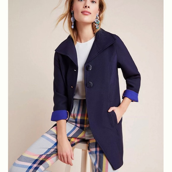 Anthropologie Wellesley Pleated Peacoat - Picture 1 of 12